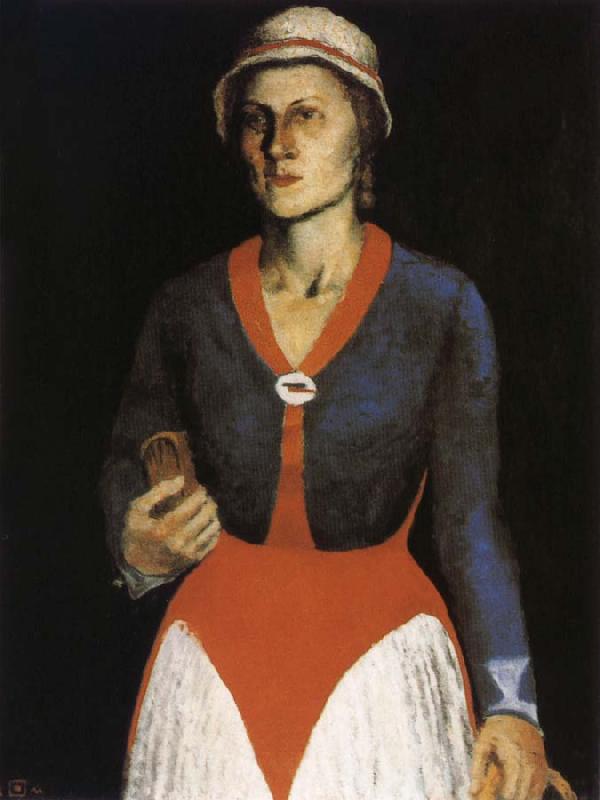 Kasimir Malevich The Portrait of artist-s wife oil painting image